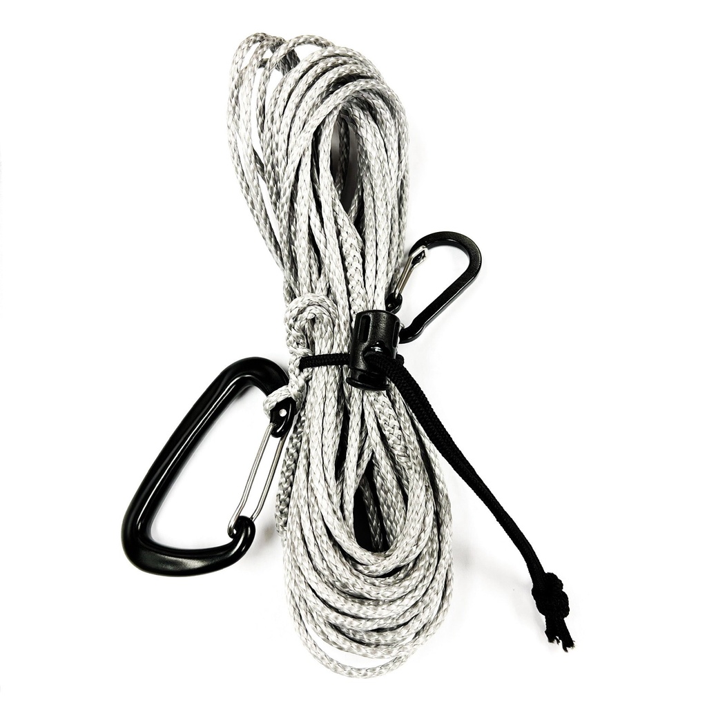 Custom Amsteel Bow Pull Rope With Carabiners 30' (BLACK)