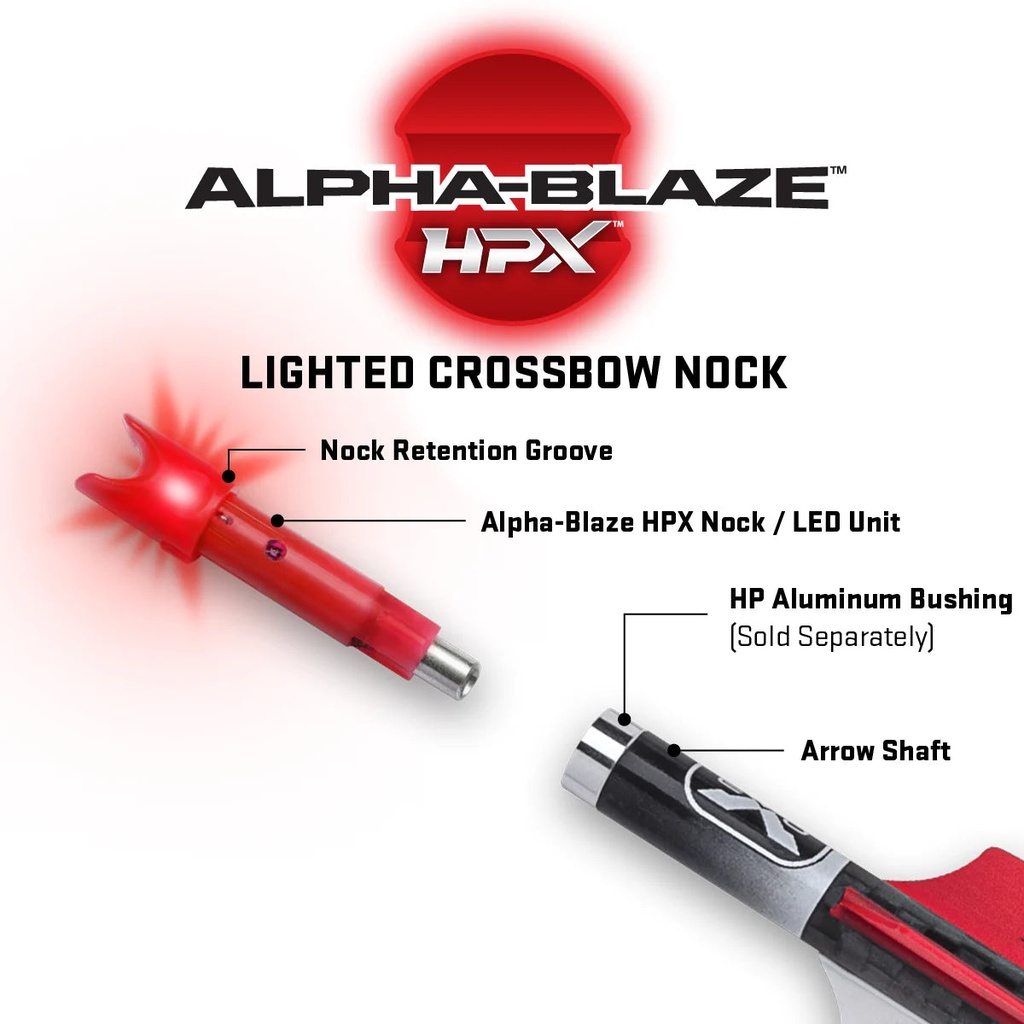 Tenpoint Alpha-Blaze HPX Lighted Nocks Red