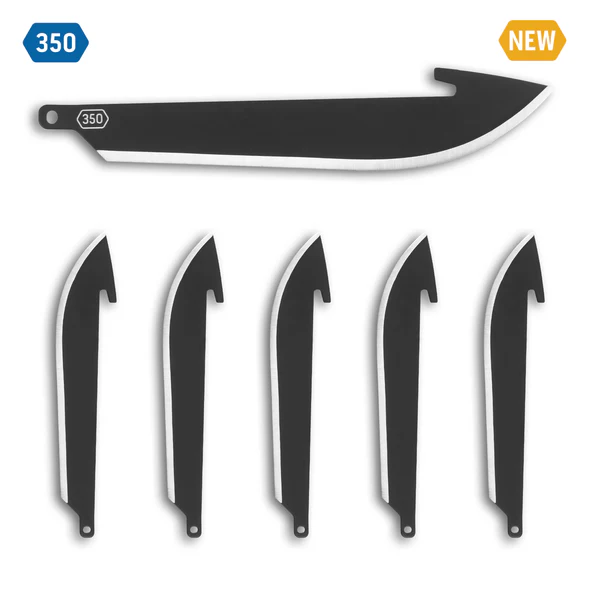Outdoor Edge 3.5" 350 Drop-Point Knife Blade Pack 6pk BLACK-OXIDE