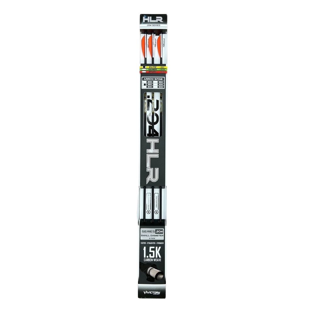 Victory HLR Elite Arrows 1.5K Weave Factory Fletched AAE Vanes 6pk (250)