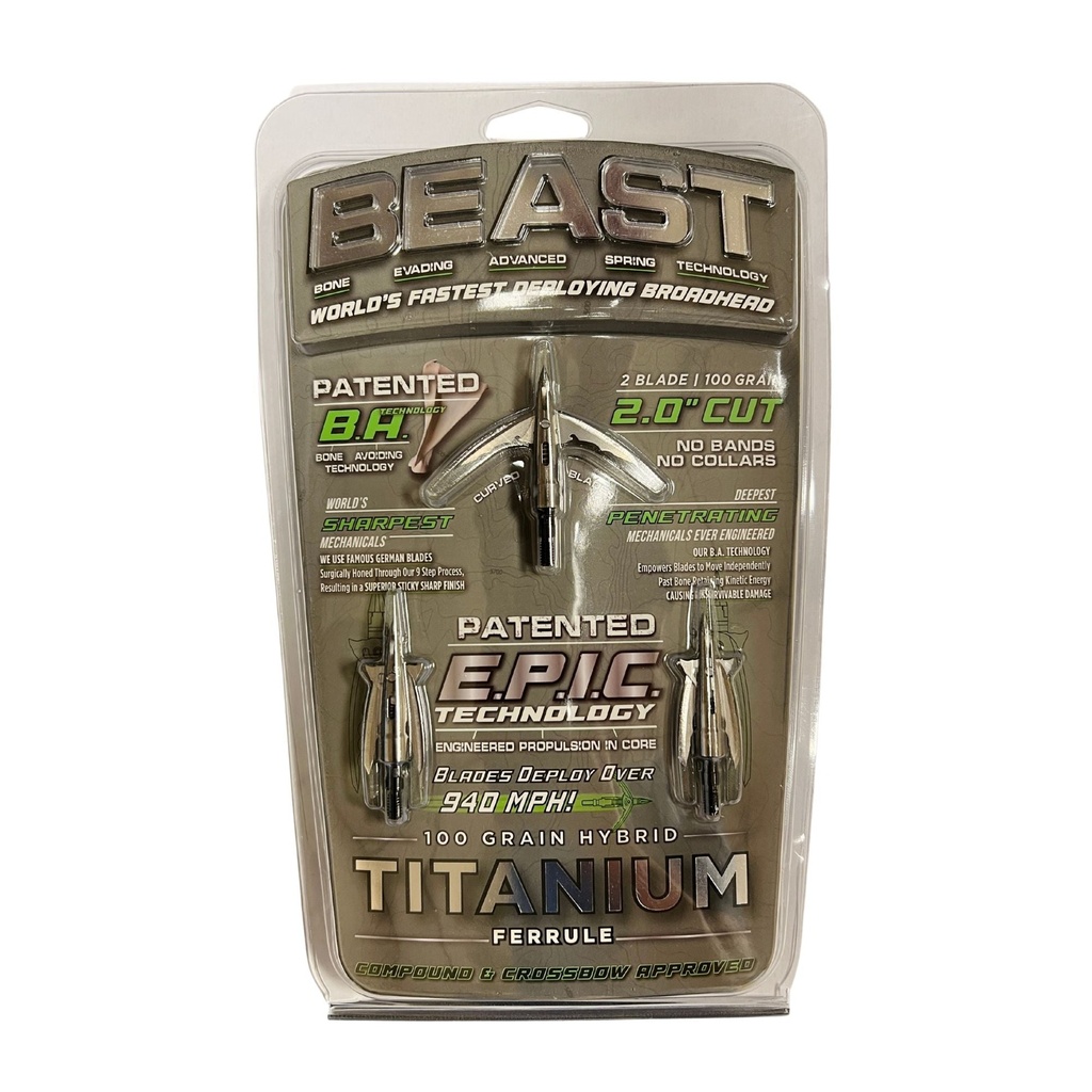Beast Titanium Broadheads 3pk (2.0", 100gr)