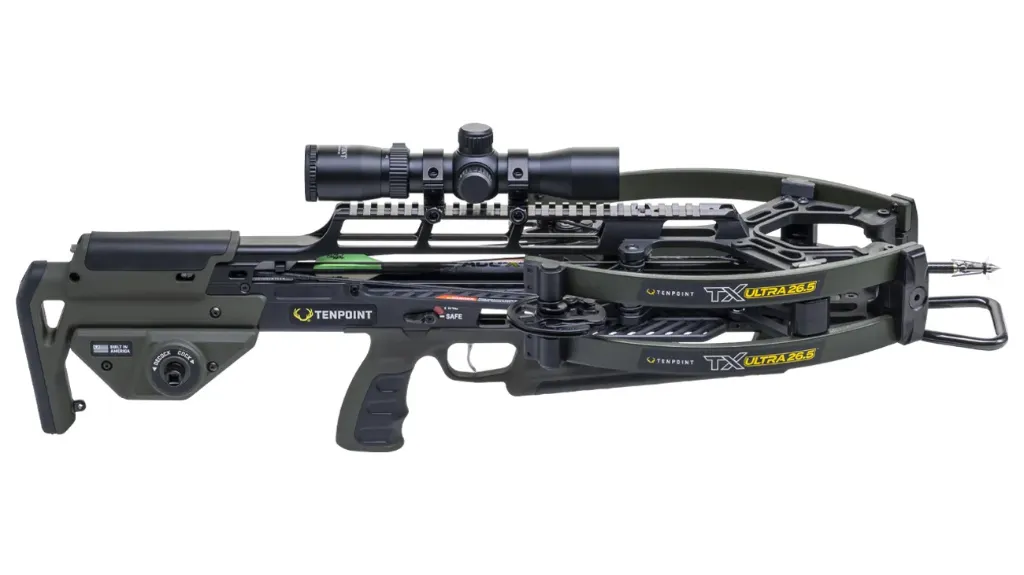TenPoint TX Ultra 26.5 410fps Crossbow Package (Moss Green, Rangemaster 100)